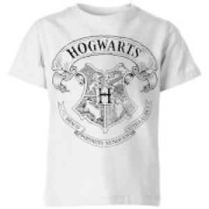 Image of Harry Potter Hogwarts Crest Kids T-Shirt - White - 7-8 Years - White