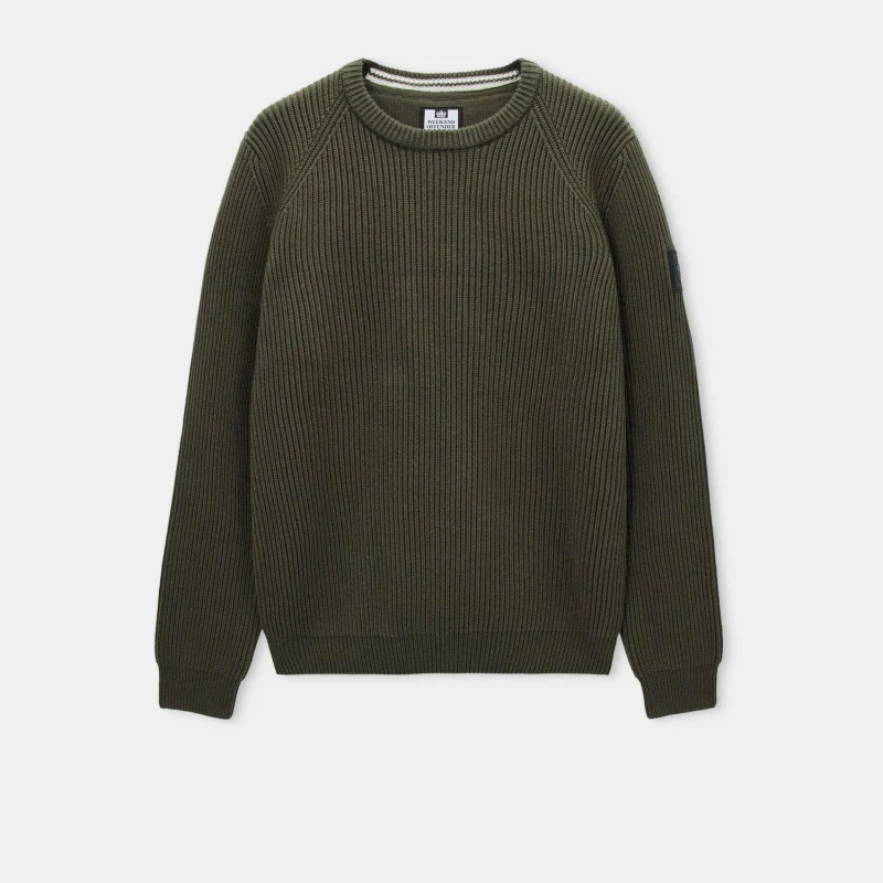Image of Weekend Offender Morello Rib Crew Knit Sweat Green male M