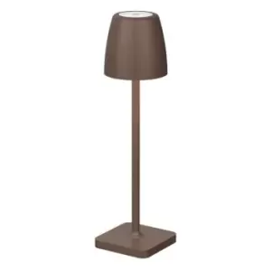 Image of Netlighting Merano Digby 30cm Outdoor Portable Lamp Sandy Rust Brown Aluminium L