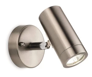 Image of LED 1 Light Single Outdoor Wall Light Spotlight Stainless Steel IP44