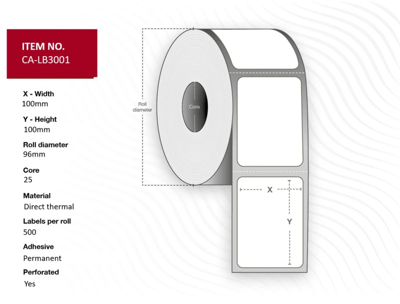 Image of Capture CA-LB3001 printer label White