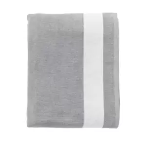 Image of SOLS Lagoon Cotton Beach Towel (One Size) (Pure Grey/White)