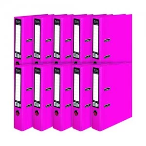 Image of Pukka Brights Lever Arch File A4 Pink Pack of 10 BR-7764