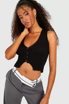 Image of Rib Knitted Waistcoat