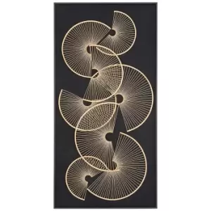 Image of Premier Housewares Modello Metal Fan Design Wall Art - Gold/Black Finish