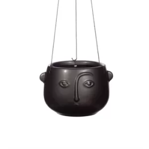 Image of Face Hanging Planter Matt Black