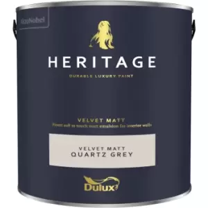 Image of Dulux Heritage Velvet Matt Quartz Grey Matt Emulsion Paint 2.5L