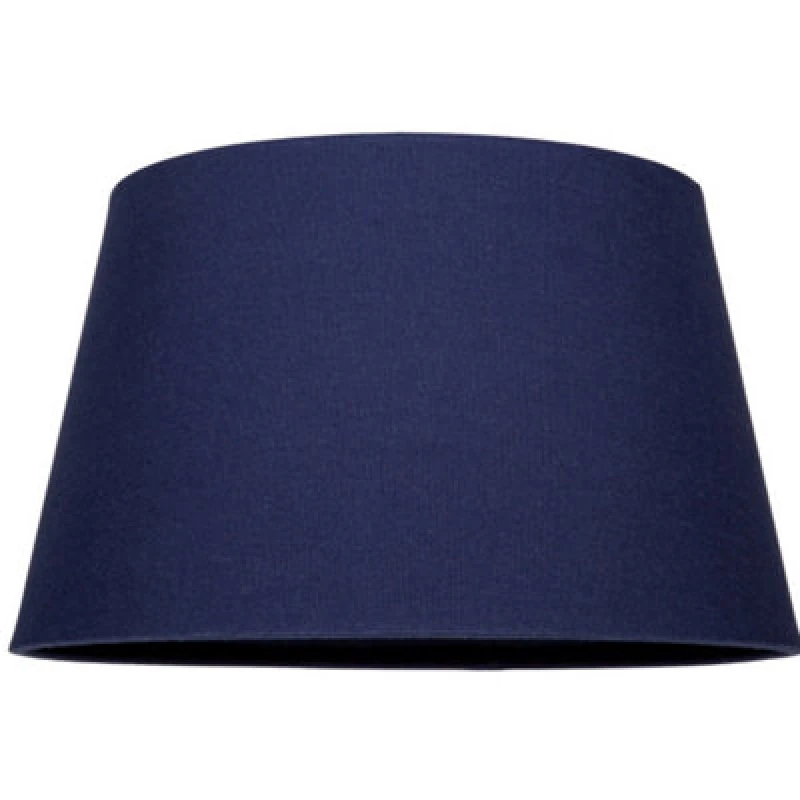 Image of Happy Homewares Traditional 14" Navy Blue Linen Drum Table/pendant Lampshade 60W Maximum