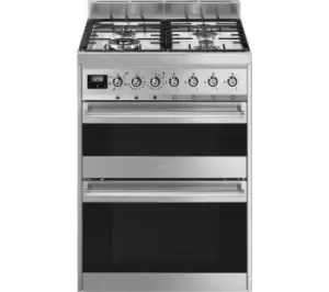 Image of SMEG Symphony SY62MX9 60cm Dual Fuel Cooker - Stainless Steel