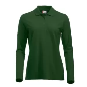 Image of Clique Womens/Ladies Classic Marion Long-Sleeved Polo Shirt (S) (Bottle Green)
