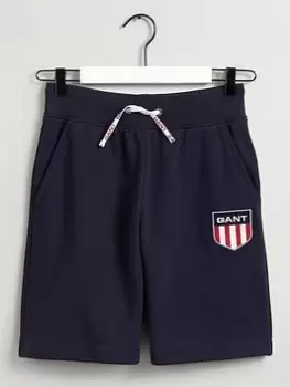 Image of Gant Boys Retro Shield Shorts - Blue Size 16 Years