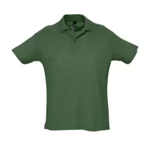 Image of SOLS Mens Summer II Pique Short Sleeve Polo Shirt (S) (Forest Green)