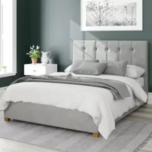 Image of Aspire Hepburn Velvet Kingsize Ottoman Bedframe Light Silver