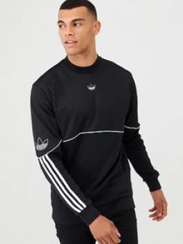 Image of Adidas Originals Outline Crew Neck Sweat - Black