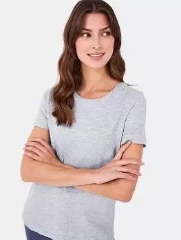 Image of Crew Clothing Perfect Crew Slub T-Shirt -grey, Grey, Size 16, Women