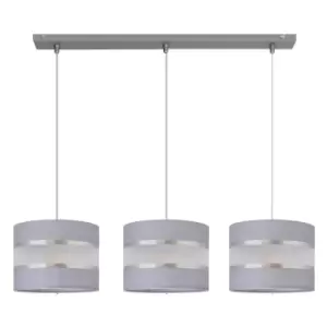 Image of Helen Straight Bar Pendant Ceiling Light Grey, Silver 65cm
