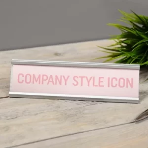 Image of Company Style Icon Pink Desk Plaque