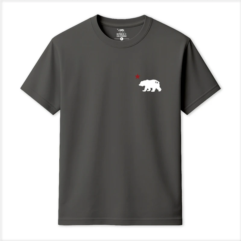 Image of Republic of California Mens Cali Bear T-Shirt in Charcoal Size: XL Charcoal Male XL