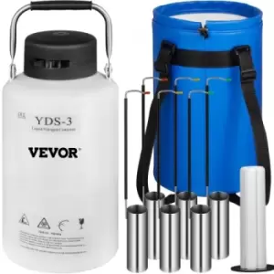 Image of VEVOR 3L Liquid Nitrogen Container Cryogenic Container LN2 Tank Dewar with Straps 6pcs Canisters for Lab
