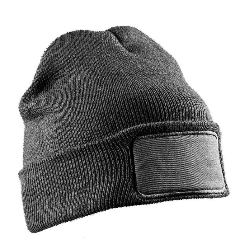 Image of Result Result Men Double Knit Beanie in Grey Grey One Size Male 5063693907488