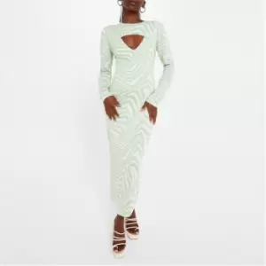 Image of Missguided Swirl Print Maternity Knit Midaxi Dress - Multi