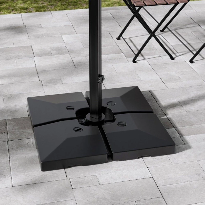 Image of Breeins Square Fillable Cantilever Umbrella Stand - Black L