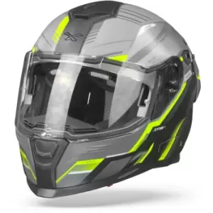Image of Nexx SX.100R Gridline Grey Neon Matt L