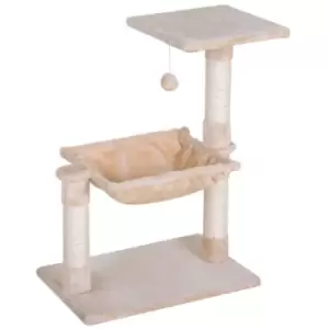 Image of PawHut Cat Tree with Hammock Bed - Beige