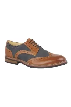 Image of Eye Brogue Laced Nubuck Leather Shoe