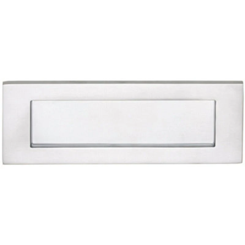 Image of Loops Inward Opening Letterbox Plate 242mm Fixing Centres 278 x 95mm Satin Chrome Multi