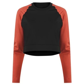 Image of Biba Active Block Crop Top - Black & Orange