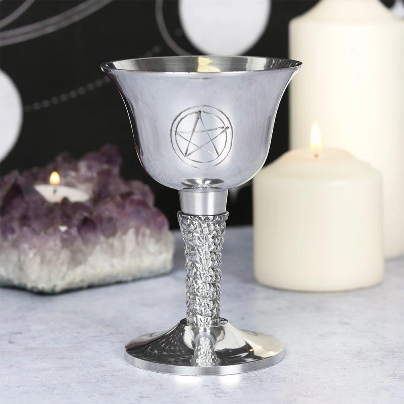 Image of Something Different Silver Metal Pentagram Chalice