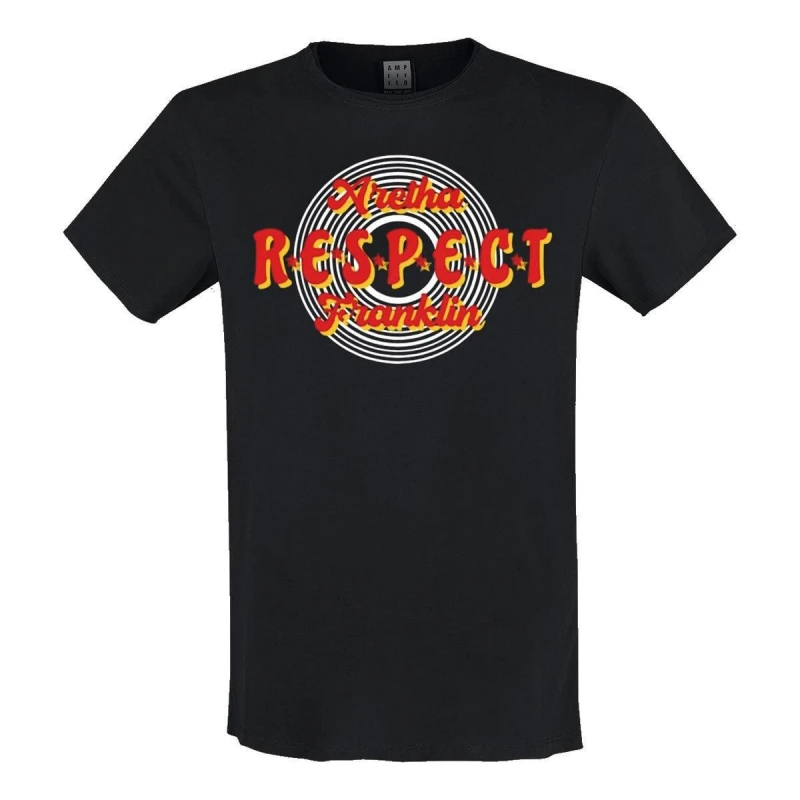 Image of Amplified Amplified Men Respect Aretha Franklin T-Shirt in Black Size: X-Small Black XS Male 5063852062591