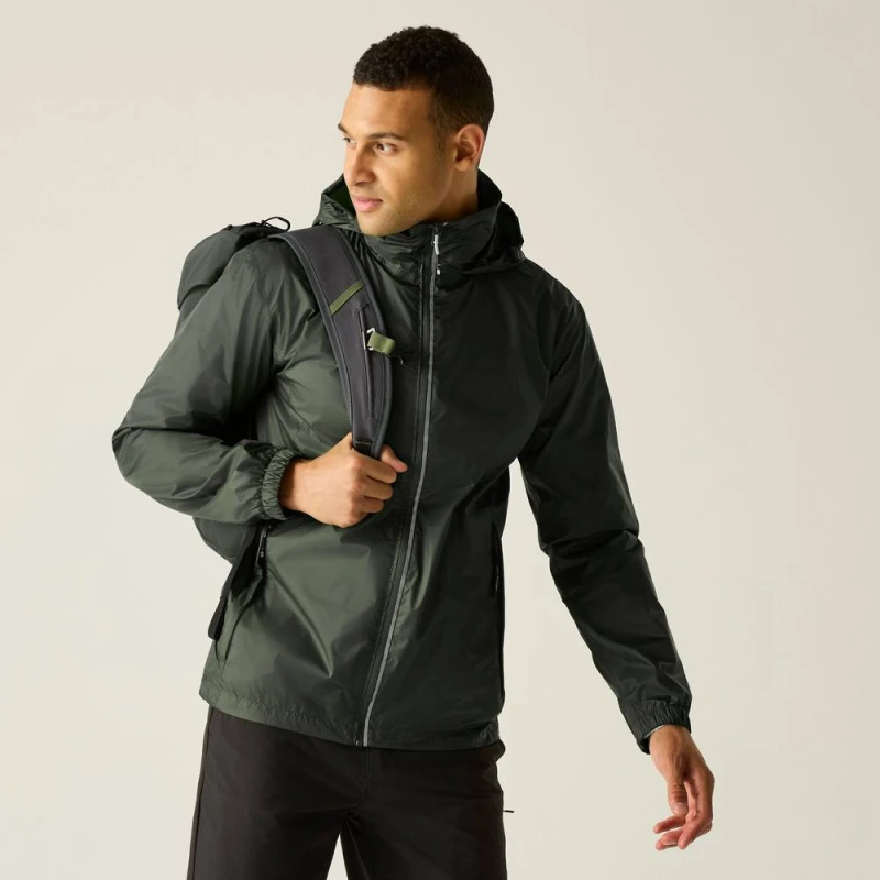 Image of Regatta Mens Lyle IV Waterproof Packaway Jacket in Green Size: Medium Green Male M