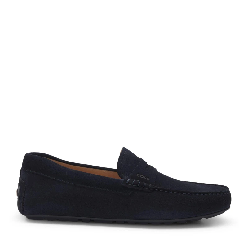 Image of Boss Suede Loafers Dark Blue 401 male 10 (44)