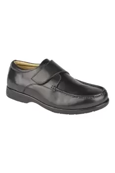 Image of Leather XXX Extra Wide Touch Fastening Casual Shoe