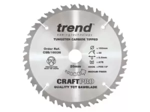 Image of Trend CSB/16036 Craft saw blade 160mm x 36 teeth x 20mm