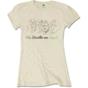 Image of The Beatles - Outline Faces on Apple Womens X-Large T-Shirt - Neutral