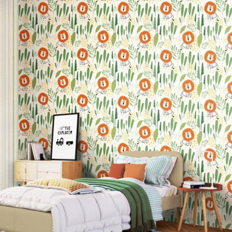 Image of Hoopla Walls Happy Lion Ginger 10M Wallpaper