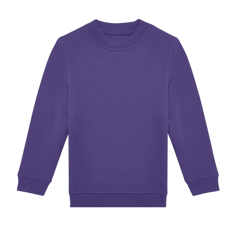 Image of B&C ID.332 Crew Neck Sweatshirt in Purple Size: 12-13 Years Purple Unisex 12-13 Years