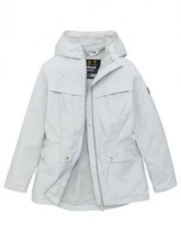 Image of Barbour International Girls Hold Hooded Jacket - Ice White