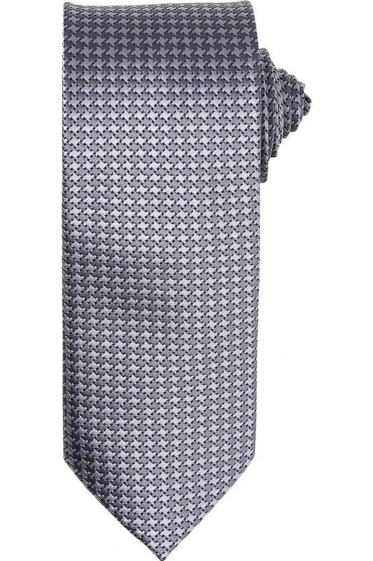 Image of Premier Premier Puppytooth Tie in Silver Silver One Size Unisex 5063470392513