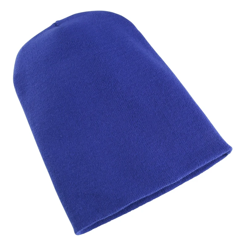 Image of Yupoong Flexfit Heavyweight Long Beanie Winter Hat in Royal Royal Unisex One Size