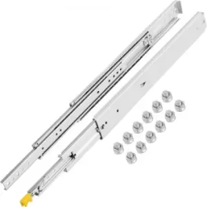 Image of VEVOR Heavy Duty Drawer Slides 32" Length, Locking Drawer Slides 500lbs Load Capacity Long Full Extension Drawer Slide 1 Pair Side Mount Ball Bearing