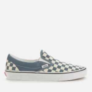 Image of Vans Mens Checkerboard Classic/Slip-On Trainers - Blue Mirage/True White - UK 8