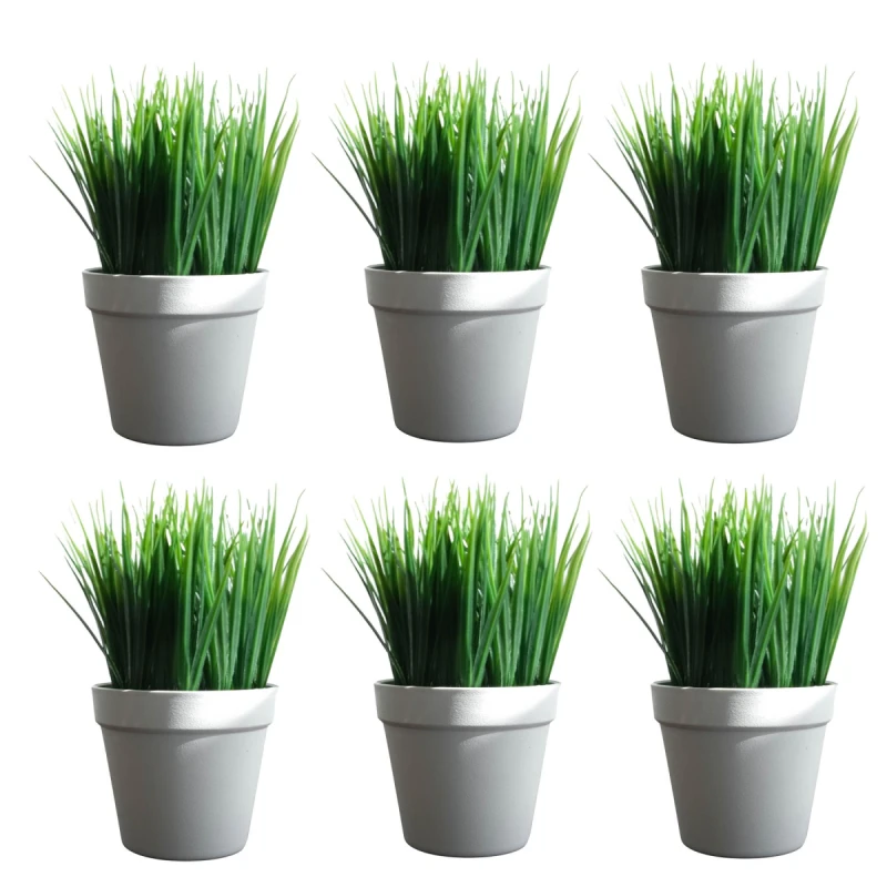 Image of N/A Pack of 6 x 22cm Artificial Grass Plant
