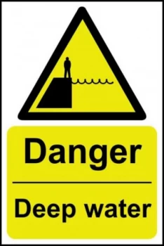 Image of Danger Deep Water Sign Rigid 1mm PVC Brd