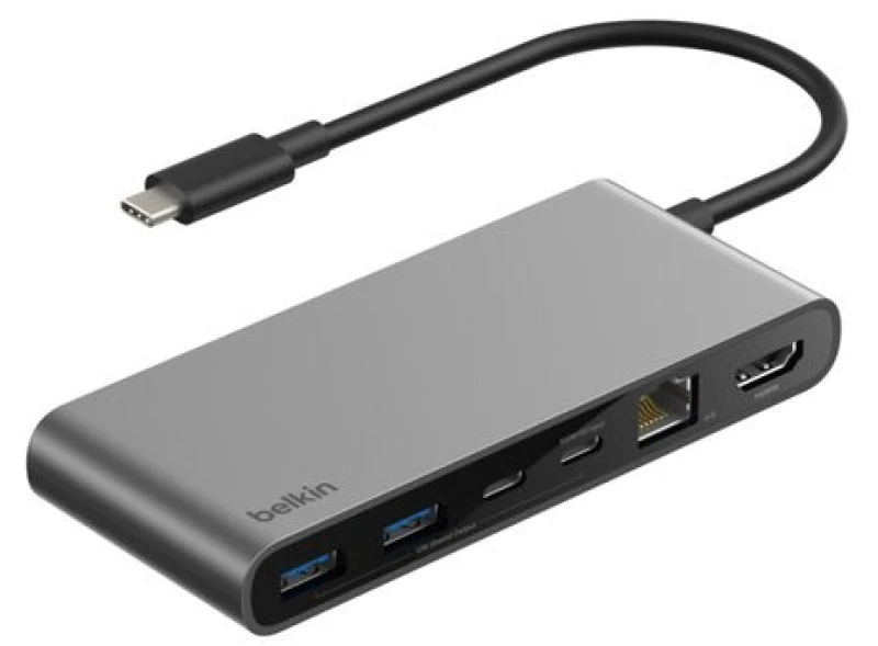 Image of Belkin INC024HQSGY interface hub USB Type-C 10000 Mbps Grey INC024HQSGY