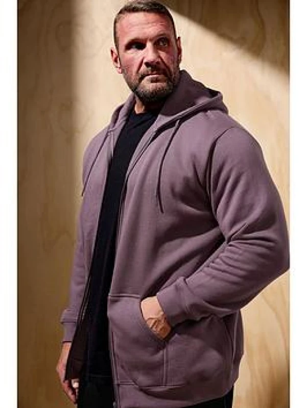 Image of BadRhino BadRhino Men Premium Zip Through Hoodie in Purple Size: X-Large Purple 1XL Male 5063111769520