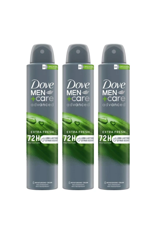 Image of Dove 3x 'Anti-Perspirant' Men+Care Extra Fresh Deo, 200ml Grey male